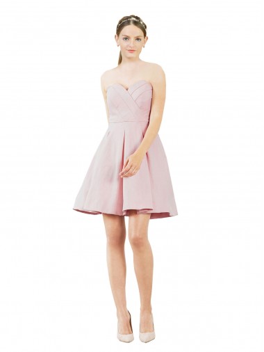 Discount Knee Length Pink Sleeveless A-Line Evening Dress Canada