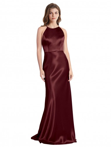 Discount Long Burgundy Gold Sleeveless A-Line Formal Evening Dress Canada