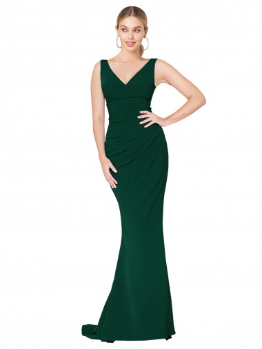 Discount Long Midnight Green Sleeveless Mermaid Formal Evening Dress Canada