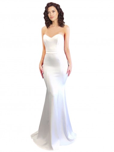 Discount Long White Sleeveless Mermaid Low Back Formal Evening Dress Canada