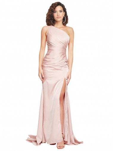 Discount Long Pink Sleeveless Sheath High Slit Black Tie Evening Dress Canada