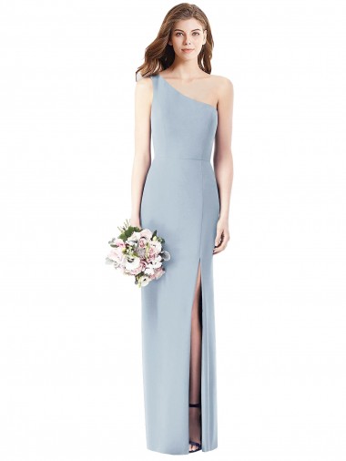 Discount Long Light Sky Blue Sleeveless Trumpet Front Slit Semi Formal Evening Dress Canada