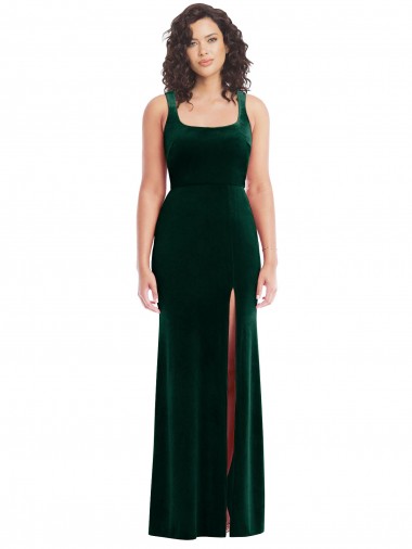 Discount Long Dark Green Sleeveless Trumpet Semi Formal Evening Dress Canada