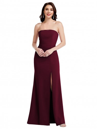Discount Long Burgundy Gold Sleeveless Trumpet Semi Formal Evening Dress Canada